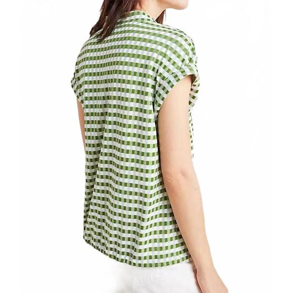NEW EVA FRANCO nico top in green gingham - Picture 5 of 7